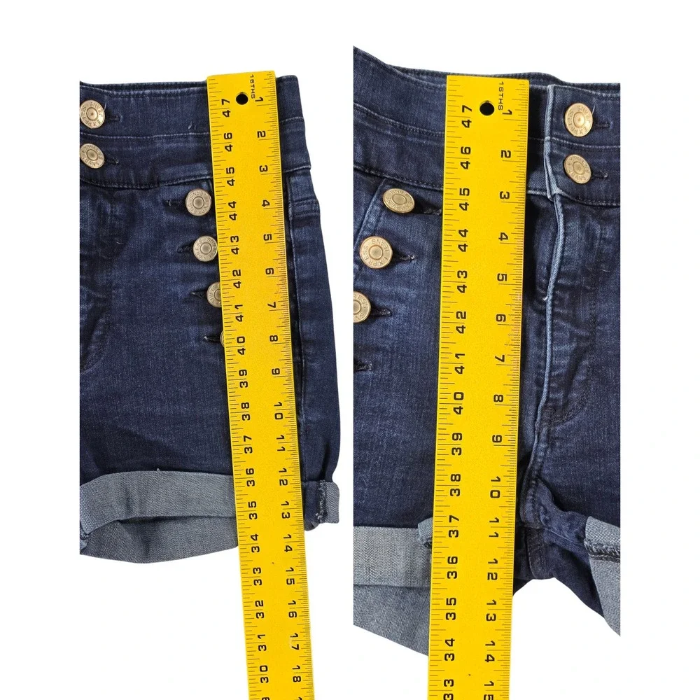 Perfect Super High Rise Sailor Shorts Womens 6 Long Dark Wash Express‎